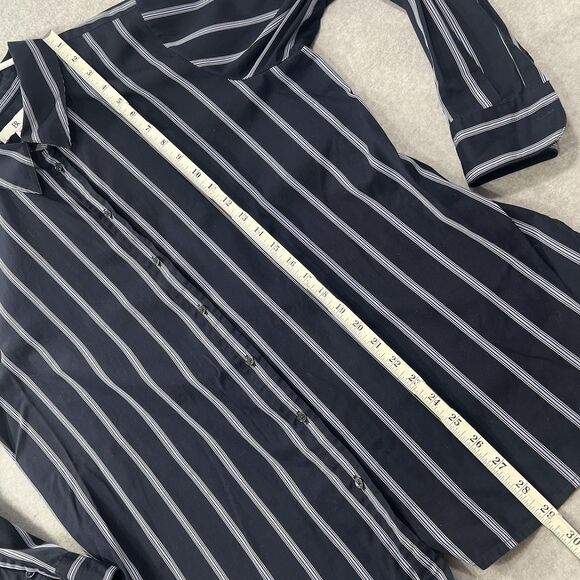 Banana Republic Sz XL Womens Button Up Shirt Long Sleeve Blue/White Striped - Picture 10 of 16